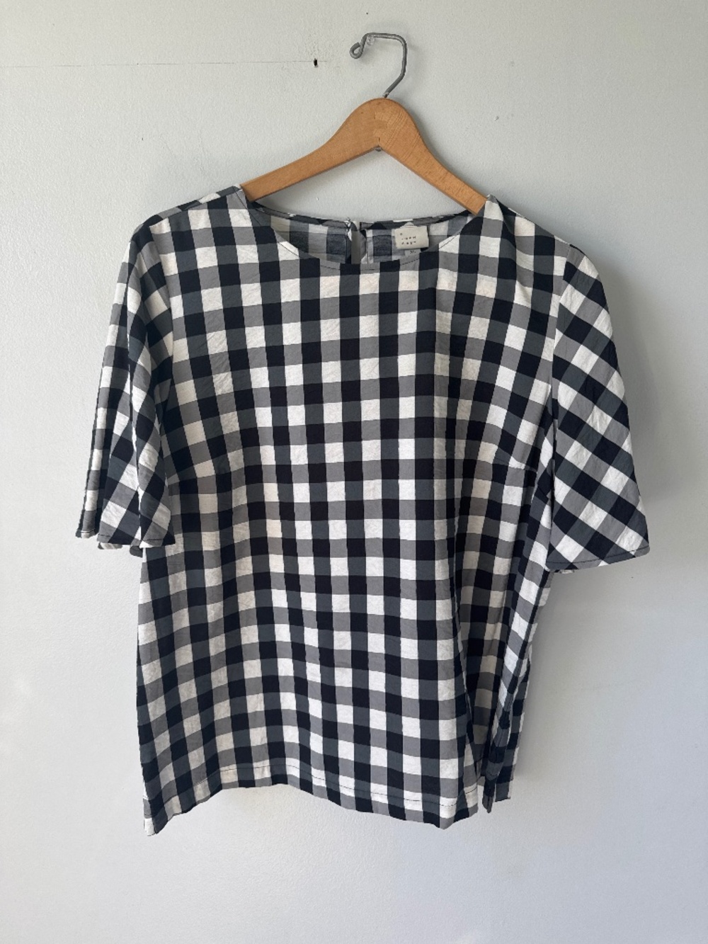 A new day bell sleeve checkered blouse